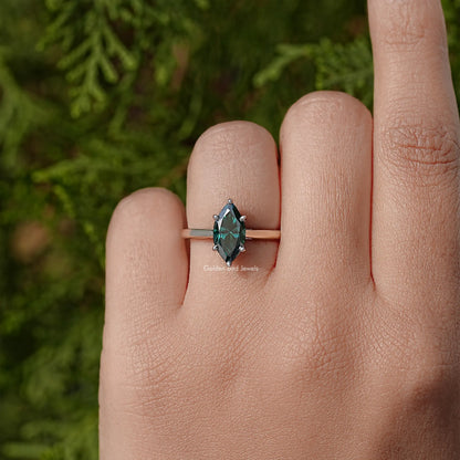 Marquise Moissanite Gemstone Solitaire Wedding Ring