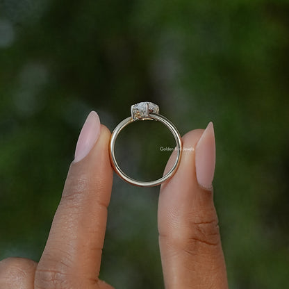 Marquise Moissanite Solitaire Engagement Ring