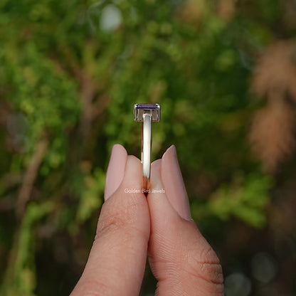 Marquise And Emerald Gemstone Open Cuff Ring