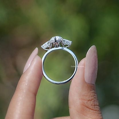 Marquise And Triangle Moissanite Three Stone Ring