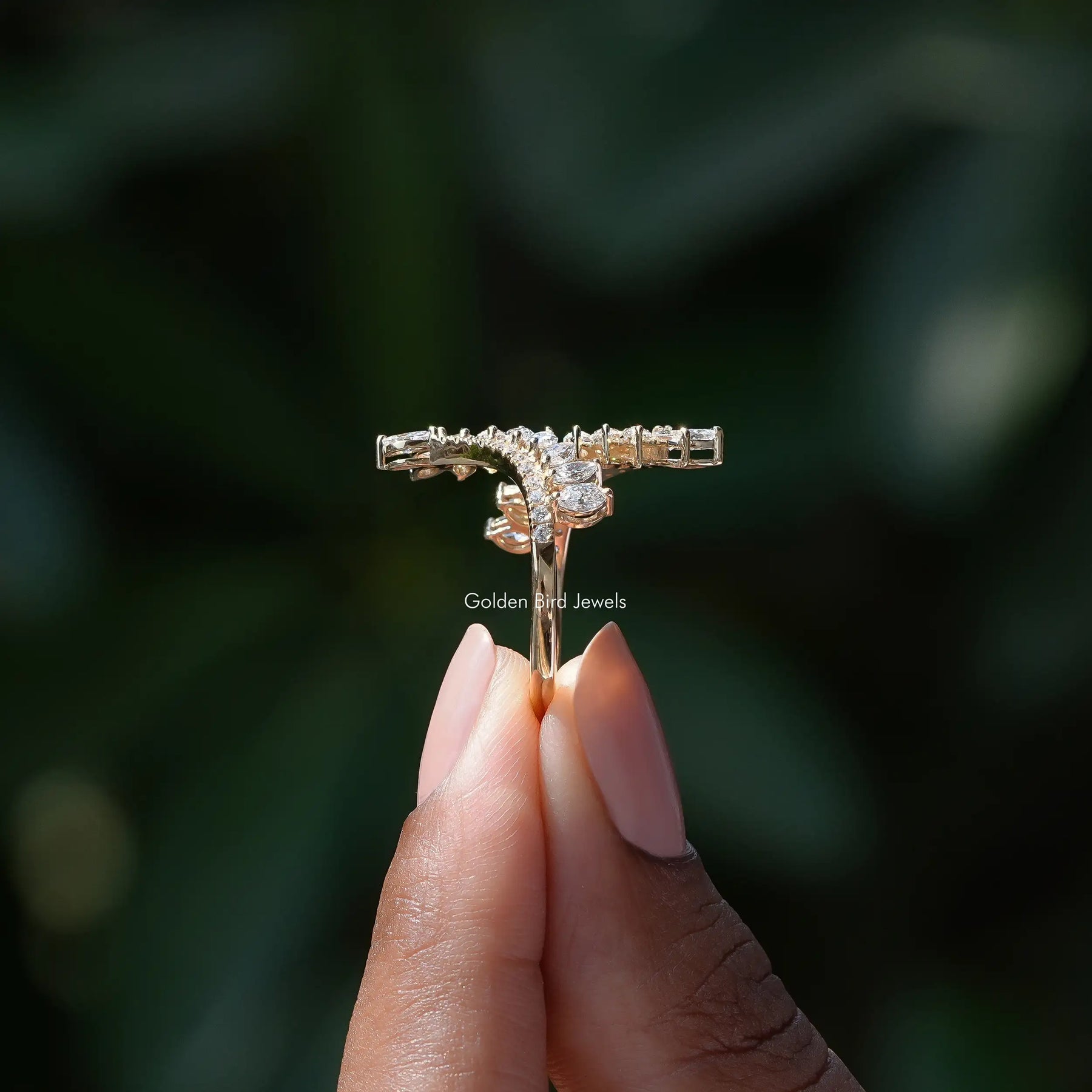 [LGD Marquise Cut Bypass Setting Ring]-[Golden Bird Jewels]