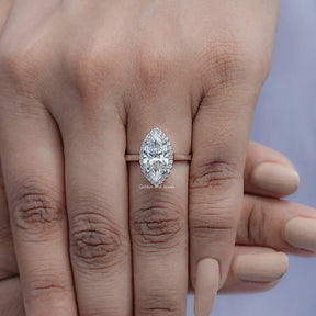 Marquise Cut Lab Grown Diamond Halo Ring