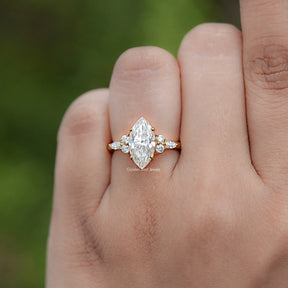 Close view of Marquise Accent Stone Ring