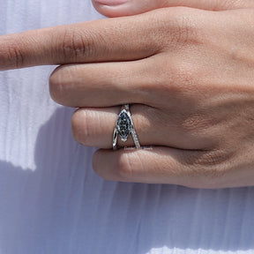 Split Shank Marquise Cut Moissanite Engagement Ring