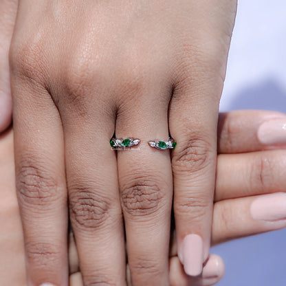 Close view of Marquise Cut Moissanite Solitaire Ring