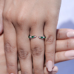 Close view of Marquise Cut Moissanite Solitaire Ring
