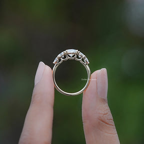 Marquise Lab Diamond Five Stone Engagement Ring