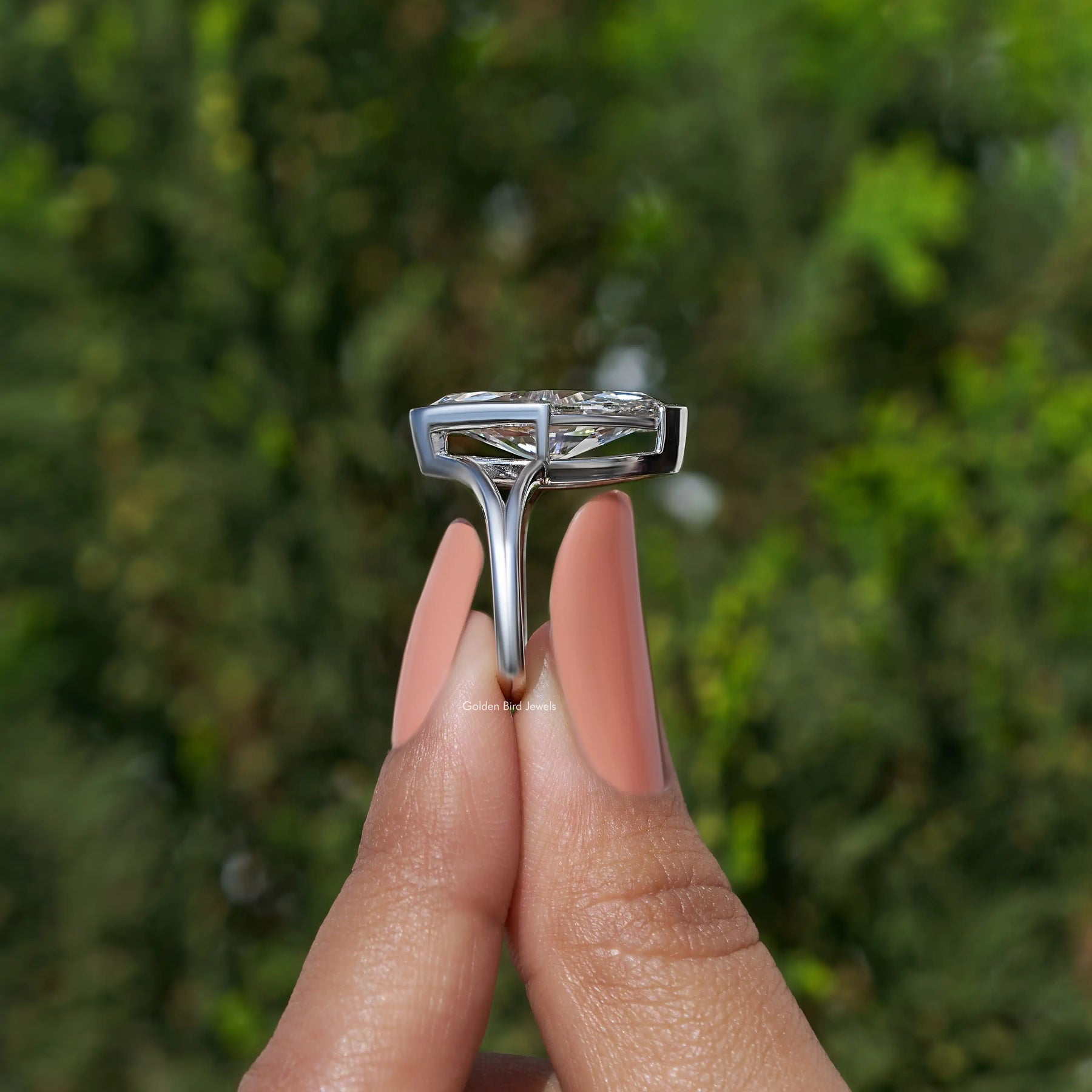 Marquise Cut Lab Diamond Split Shank Ring
