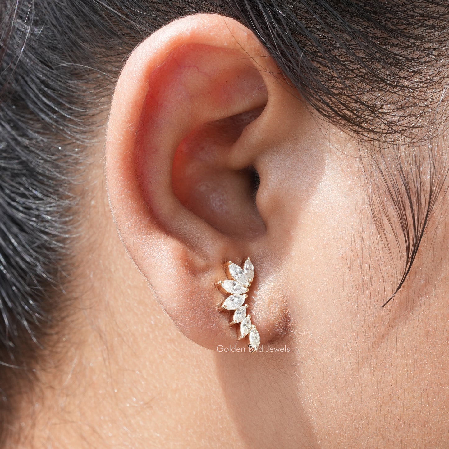 Multi marquise cut stud earrings in unique shape 