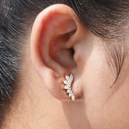 Multi marquise cut stud earrings in unique shape 