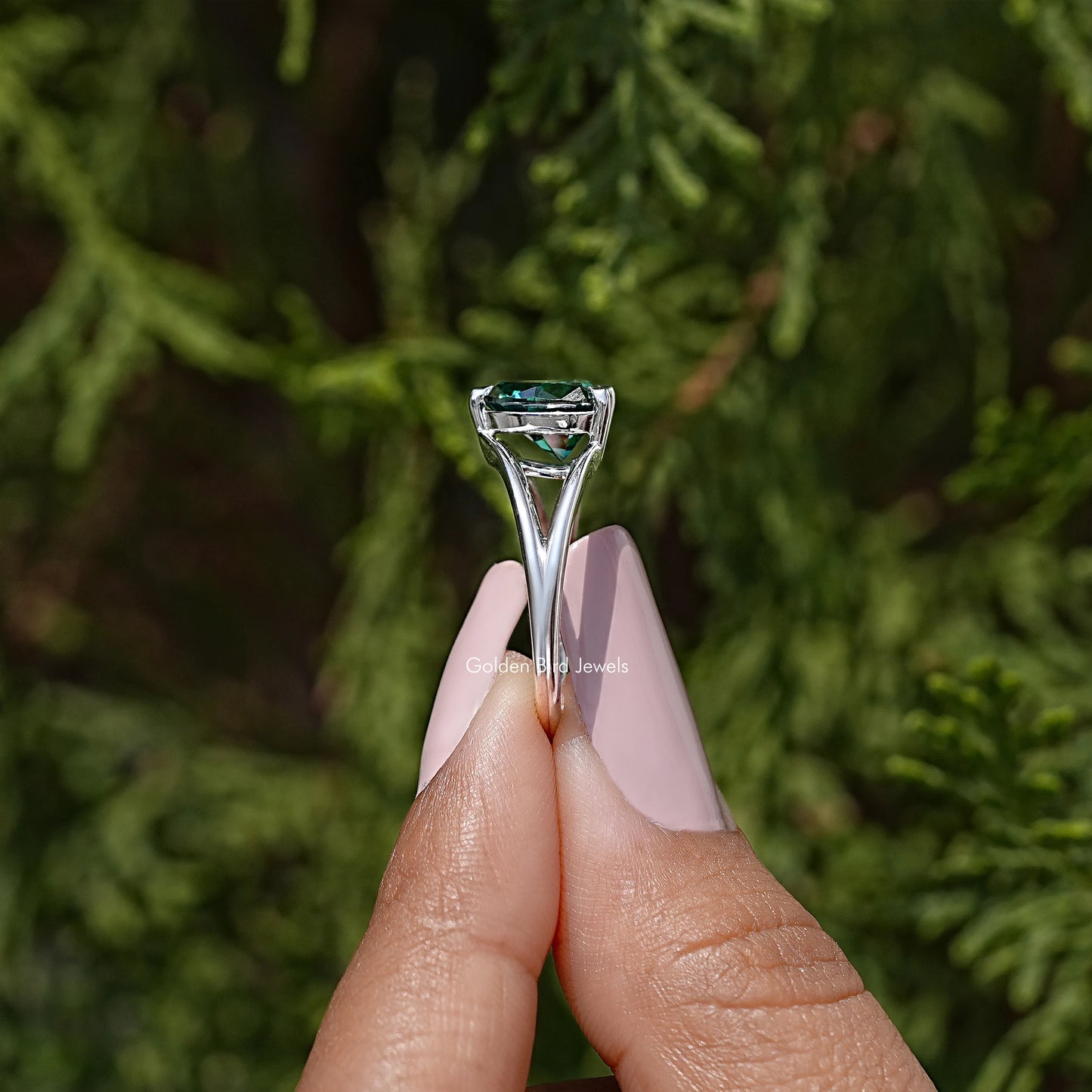 Heart Cut Moissanite Gemstone Split Shank Wedding Ring