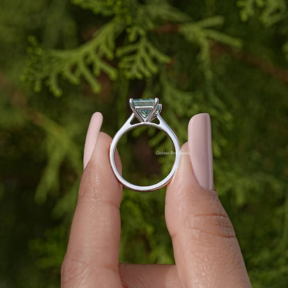 Princess Cut Moissanite Gemstone Solitaire Wedding Ring
