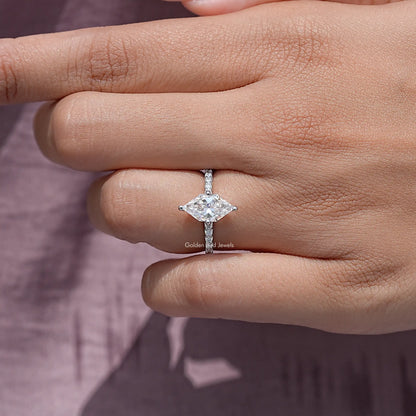 Dutch Marquise Moissanite Solitaire Engagement Ring
