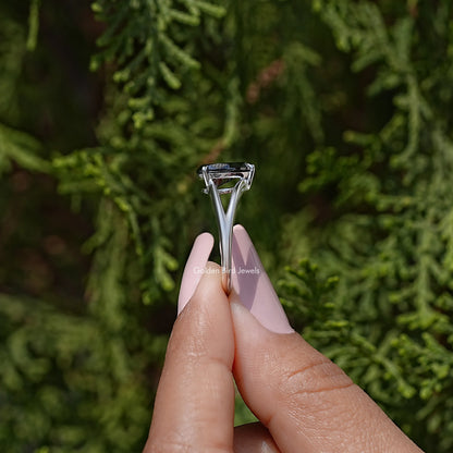 Pear Cut Moissanite Gemstone Split Shank Ring