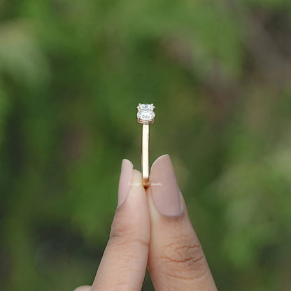 Side View of Moissanite Round Cut Eternity Wedding Band