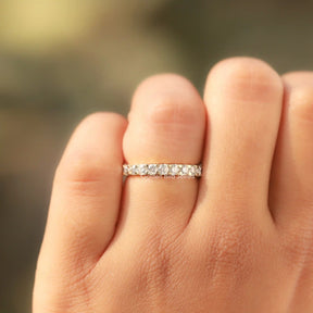 Round Cut Eternity Moissanite Wedding Band