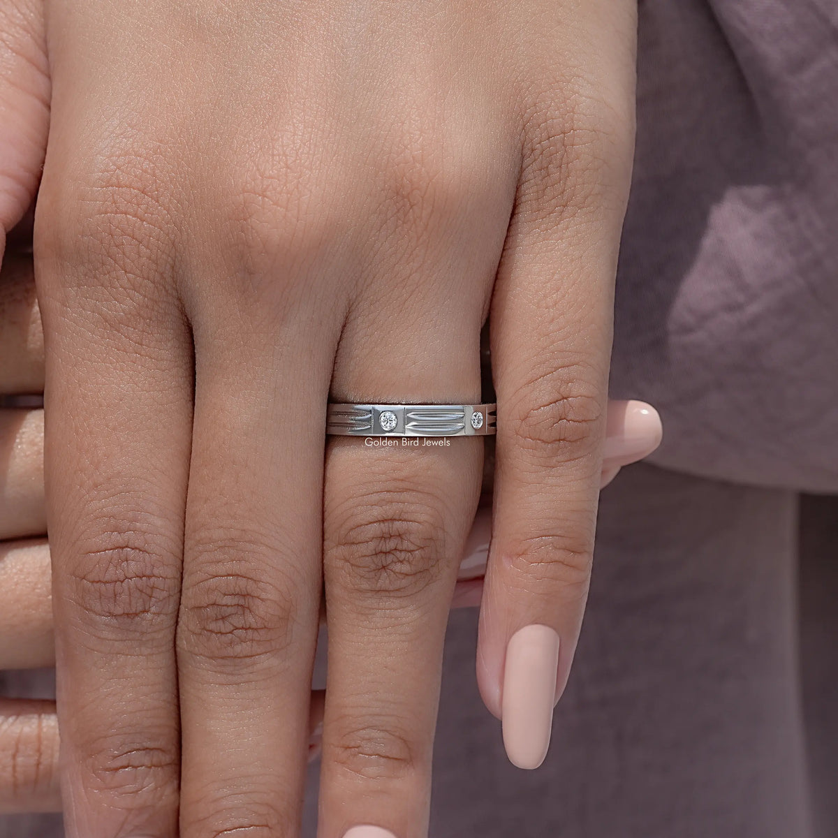 Round Cut Moissanite Classic Wedding Band