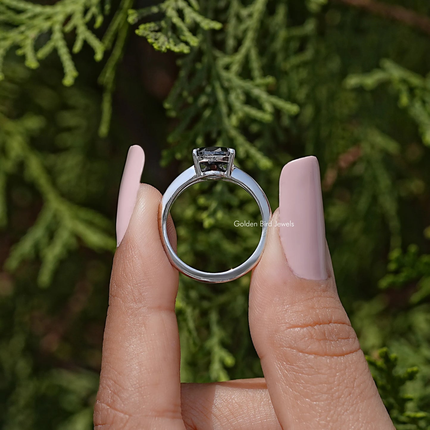 Pear Cut Moissanite Gemstone Split Shank Ring
