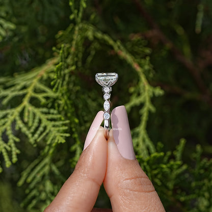 Radiant Cut Moissanite Gemstone Engagement Ring