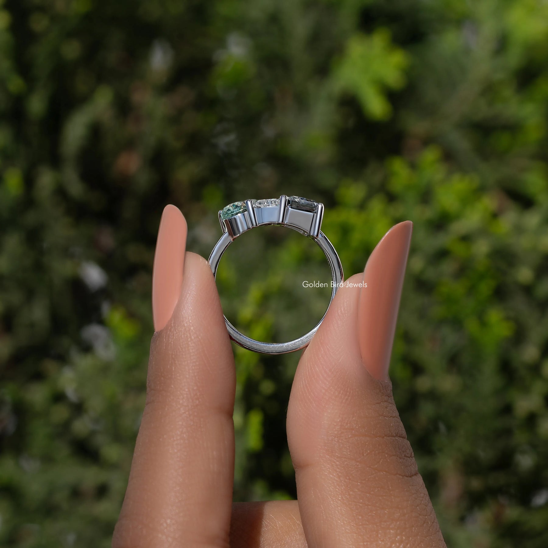 3-Stone Moissanite Diamond Engagement Ring