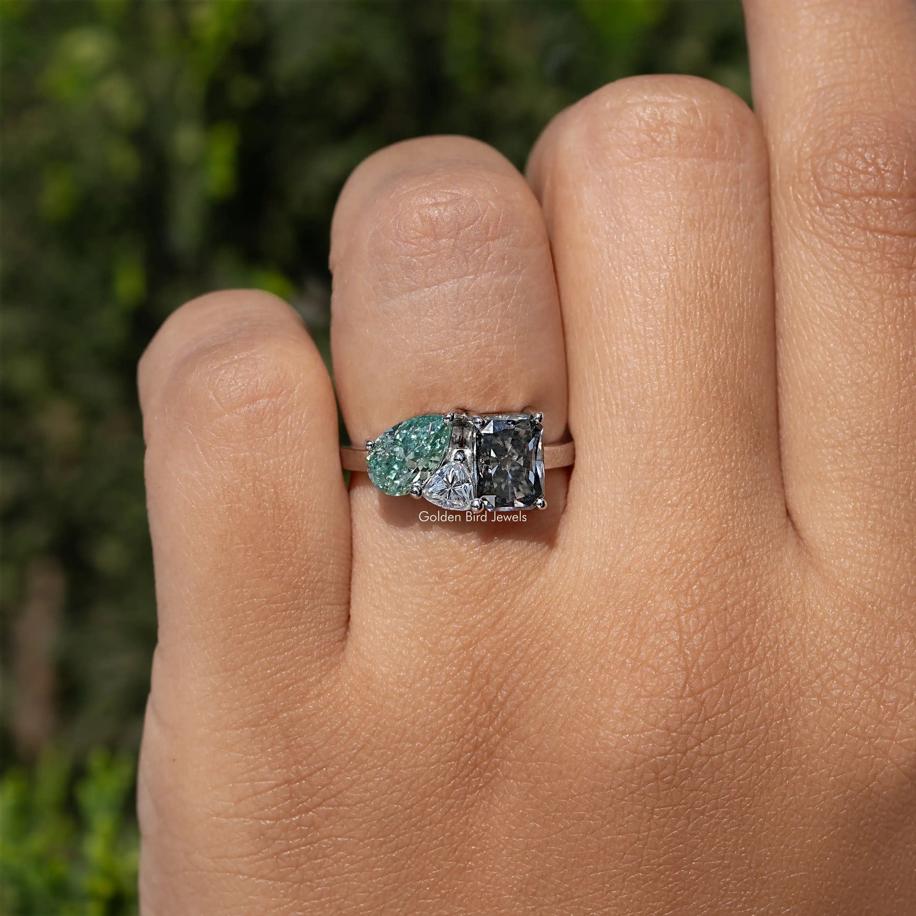 3-Stone Moissanite Diamond Engagement Ring