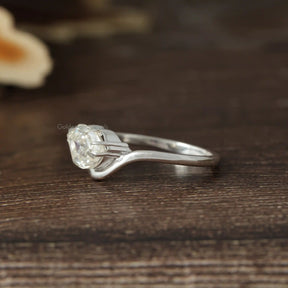View of Moissanite Solitaire Antique Lips Cut Ring For Her