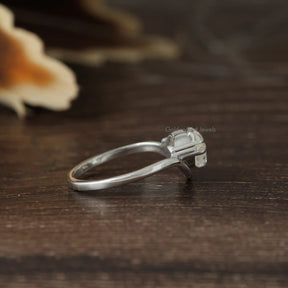 View of Classic Moissanite Antique Lips Cut Ring Set