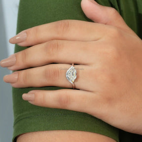Antique Cut Solitaire Classic Engagement Ring In Finger