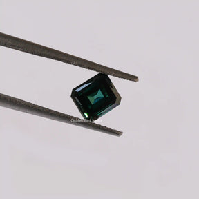 [Moissanite dark green asscher cut loose stone crafted with vs clarity]-[Golden Bird Jewels]