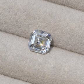 [Front view of asscher cut moissanite loose stone]-[Golden Bird Jewels]