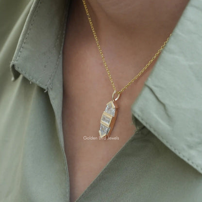 View of moissanite pendant for women