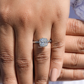 Peruzzi Cut Moissanit Solitär farbloser Ehering