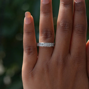 [Channel Set Princess Cut Wedding Band]-[Golden Bird Jewels]