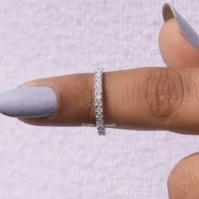 [Moissanite Round Cut Wedding Band]-[Golden Bird Jewels]