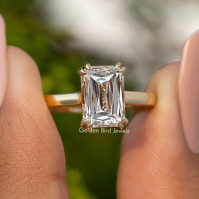 Moissanit Criss Cut Solitär-Verlobungsring