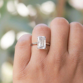 [Solitaire Criss Cut Moissanite Ring]-[Golden Bird Jewels]