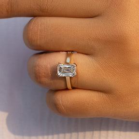 Moissanit Criss Cut Solitär-Verlobungsring