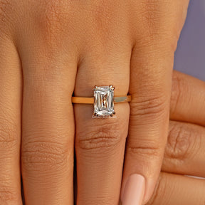 Moissanit Criss Cut Solitär-Verlobungsring