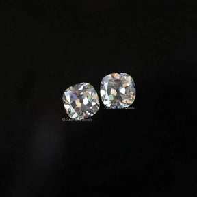 [This old mine cut cushion matching pair loose stones]-[Golden Bird Jewels]