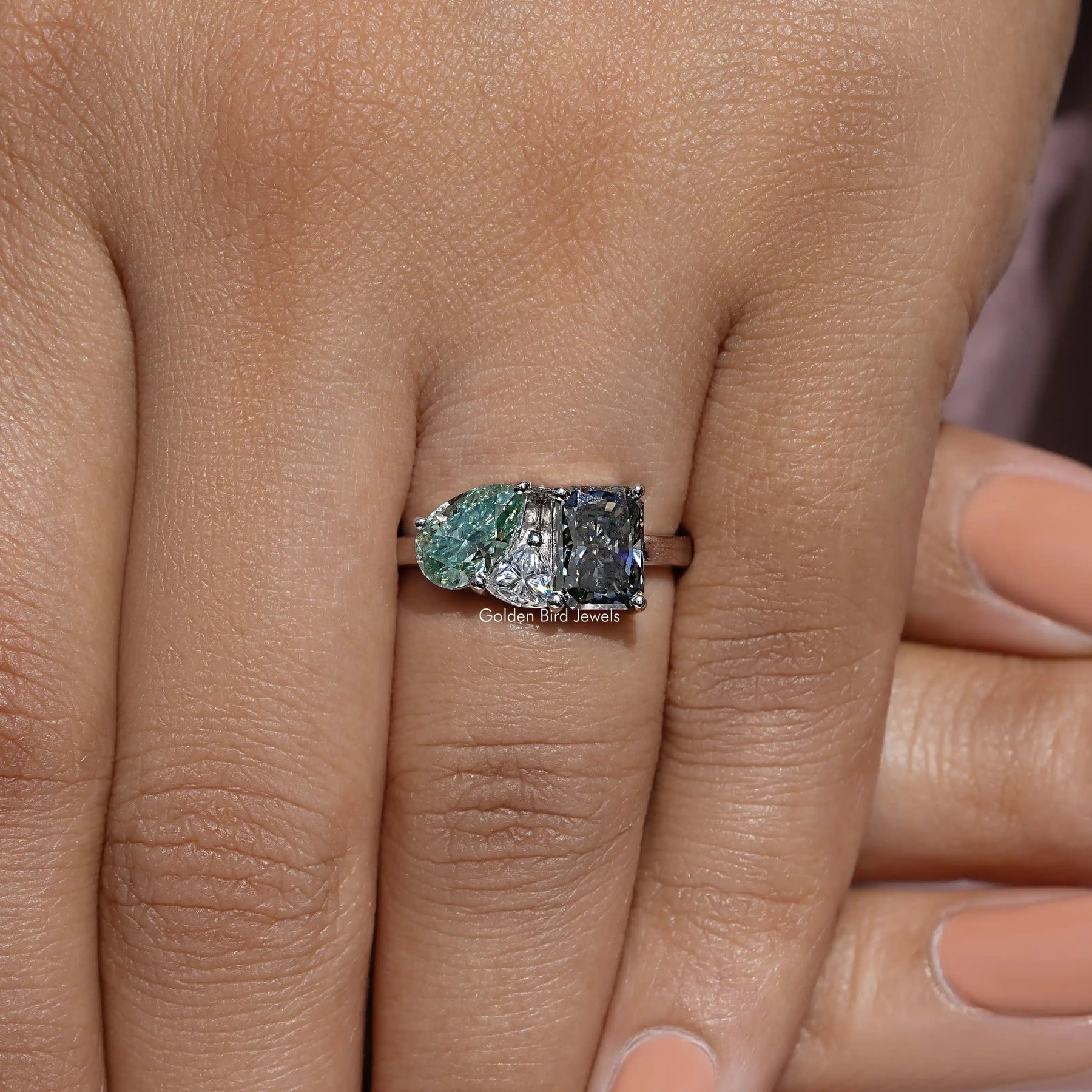 3-Stone Moissanite Diamond Engagement Ring