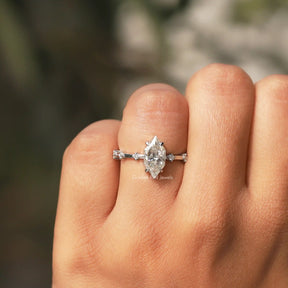 Dutch Marquise Half Eternity Engagement Ring