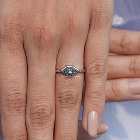Gray Dutch Marquise Moissanite Solitaire Ring