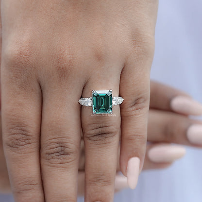 Five Stone Emerald Cut Moissanite Ring