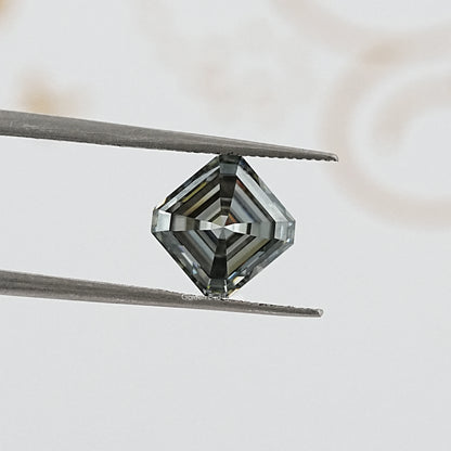 tweezers  View of Criss Cut Moissanite Loose Stone for Anniversary Rings