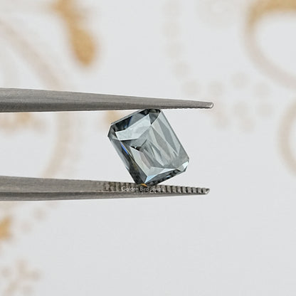 Close up View of Gray Criss Shape Moissanite for Engagement Jewelry