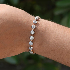 [Moissanite Round Cut Tennis Bracelet]-[Golden Bird Jewels]