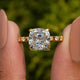 Moissanite Old Mine Cushion Cut Accent Stone Ring