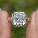 Moissanite Old Mine Cushion Solitaire Engagement Ring