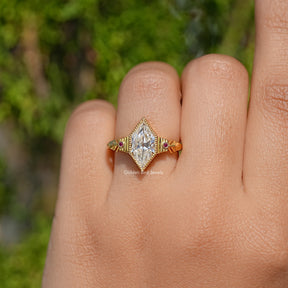 Old Mine Dutch Marquise Cut Moissanite Ring
