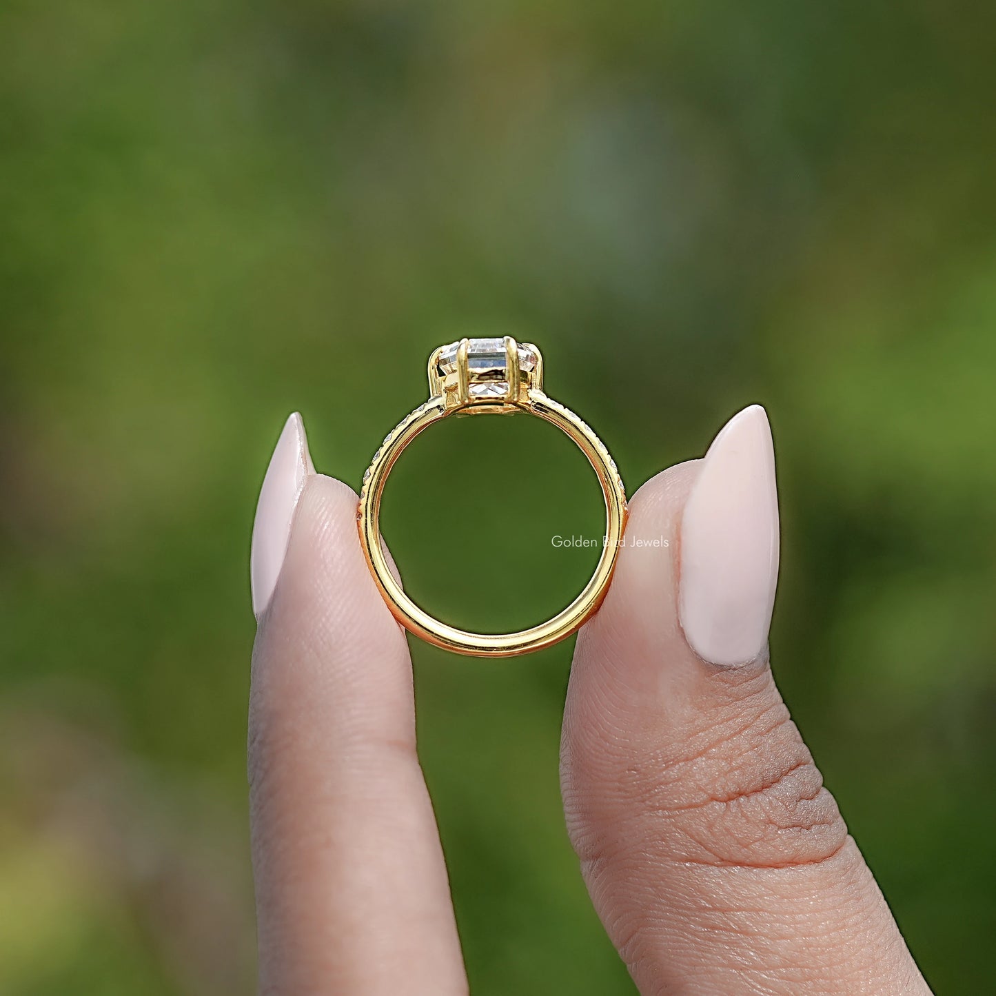 Back View Of Old Mine Lozenge Cut Ring